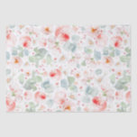 Soft Light Pink Watercolor Flowers Botanical  Tissue Paper<br><div class="desc">Beautiful pink watercolor flowers and sage greenery tissue paper</div>