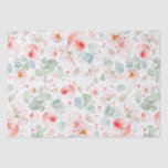 Soft Light Pink Watercolor Flowers Botanical  Tissue Paper<br><div class="desc">Beautiful pink watercolor flowers and sage greenery tissue paper</div>