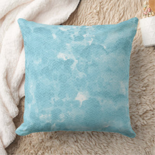 Soft Light Sky Blue Watercolor Wash Throw Pillow