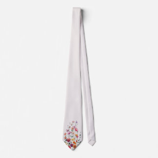 Soft Lilac Pastel Botanical  Tie