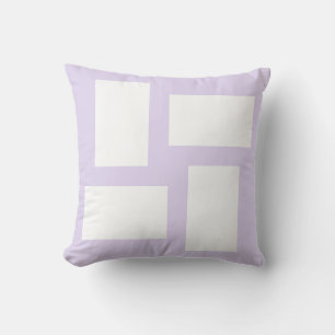 Soft Lilac Purple & White Abstract Design Throw Pillow