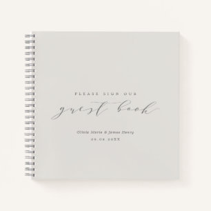 Soft Linen Budget Wedding Guest Book