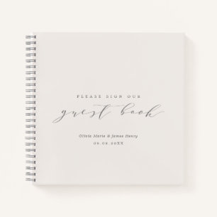 Soft Linen Ivory Wedding Guest Book