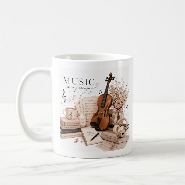 Soft Luxury Music Lover Gift Coffee Mug (Left)