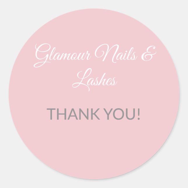 Soft Luxury Thank You Stickers for Beauty Business (Front)