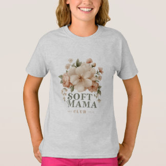 Soft Mama Club Vintage Floral Design T-Shirt