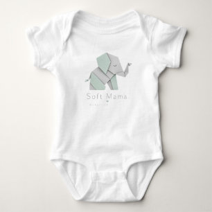 Soft Mama Cute Pastel Elephant – Minimalist Baby Bodysuit