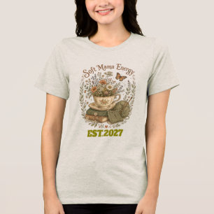 Soft Mama Energy Floral Cottagecore Mom T-Shirt Tri-Blend Shirt