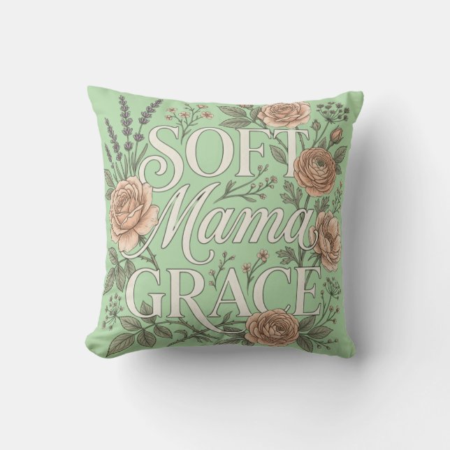 Soft Mama Grace Throw Pillow (Front)