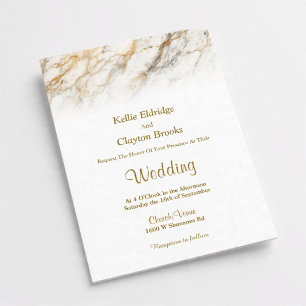 Soft Marble Fade Wedding Invitation