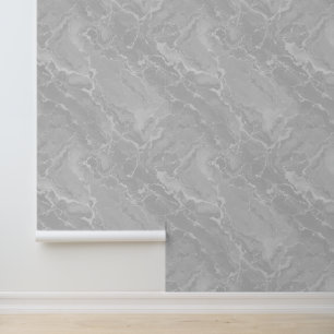 soft marble - Whispering Grey Veins Wallpaper