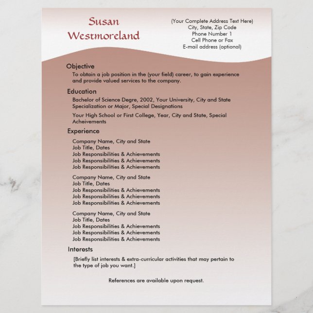 Soft Mauve Custom Resume Template (Front)