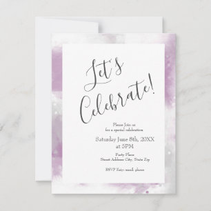 Soft Mauve Grey and White Abstract Brushstrokes In Invitation