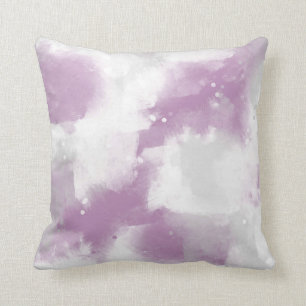 Soft Mauve Grey and White Abstract Brushstrokes Throw Pillow