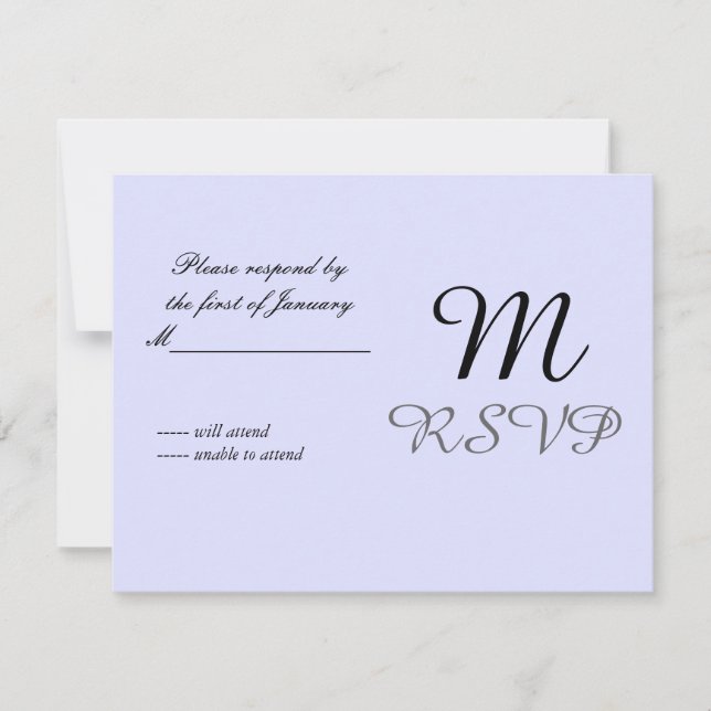 Soft Mauve Initial Reply Card (Front)