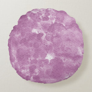Soft Mauve Lilac Watercolor Wash Pattern Round Pillow