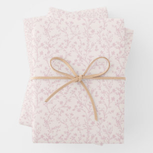 Soft Meadow Blush Pink - Neutral Wrapping Paper Sheet