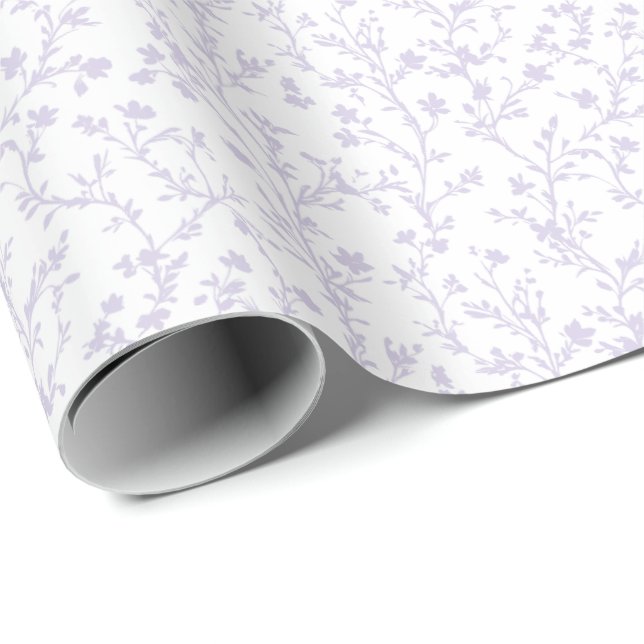 Soft Meadow Dusty Lavender - Neutral Wrapping Paper (Roll Corner)