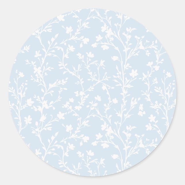 Soft Meadow Neutral - Powder Blue Classic Round Sticker (Front)