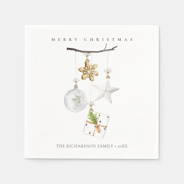 Soft Merry Christmas Ornaments Star Cookie Chime Napkin (Front)