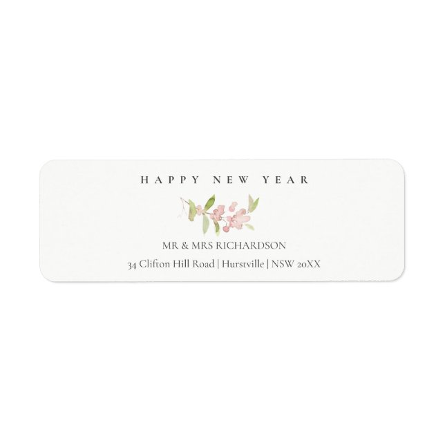 SOFT MINIMAL BLUSH ROSE PINK NEW YEAR  ADDRESS (Front)