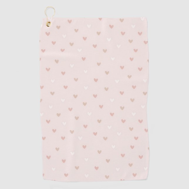 Soft Minimal Heart Pattern Golf Towel (Front)