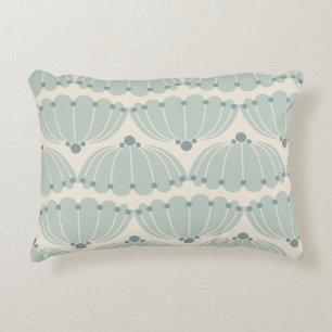Soft Mint and Beige Scallop  Accent Pillow