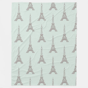 Soft Mint Eiffel Tower Blanket Gift