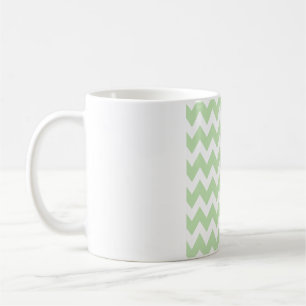 Soft Mint Green Chevron – Clean White Zigzag Coffee Mug