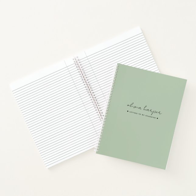 Soft Mint Green Letters to Daughter Journal (Inside)