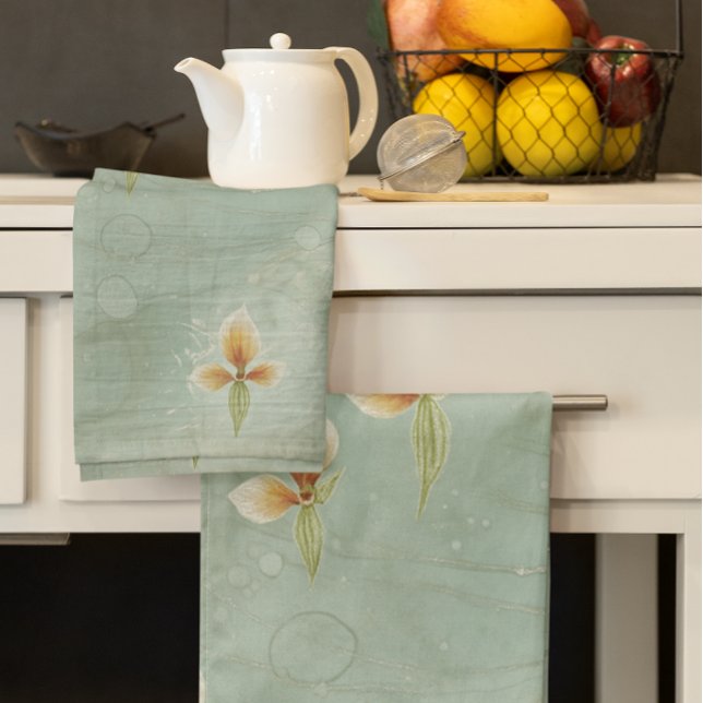 Soft mint watercolor kitchen towel  (Creator Uploaded)