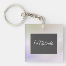 Soft Mist Customizable Name Acrylic Keychain