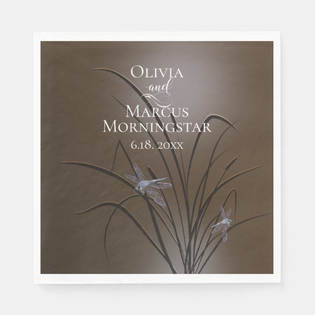 Soft Mocha Dragonfly  Napkin (Front)