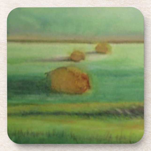 Soft Morning Light Hay in Field Coaster (Front)