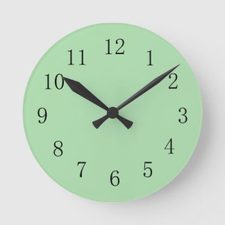 Soft Moss Green Color Wall Clock