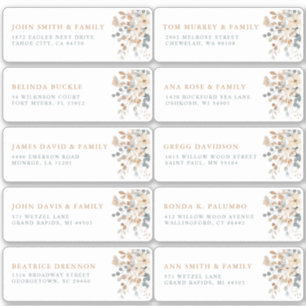 Soft Muted Earthy Tone Floral  Guest Name Address