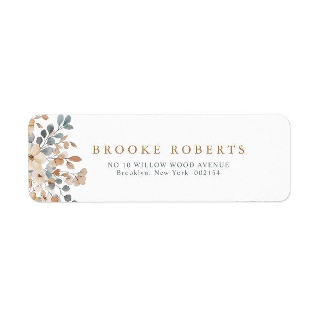 Soft Muted Earthy Tone Floral Watercolor Wedding (Front)