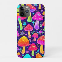Soft Neon: Cartoon Mushroom Patch