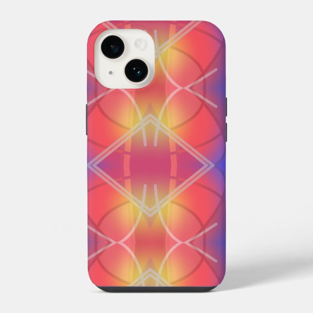 Soft Neon Layered Abstract Design  iPhone Case (Back)
