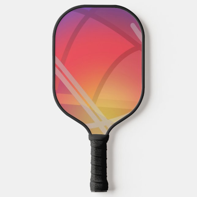 Soft Neon Layered Abstract Design Pickleball Paddle (Front)