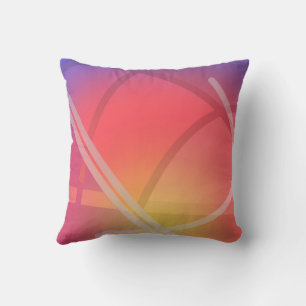 Soft Neon Layered Abstract Design  Throw Pillow