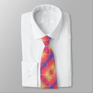 Soft Neon Layered Abstract Design  Tie