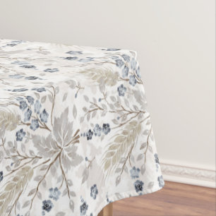 Soft Neutral Boho Floral Botanical Spring Pattern Tablecloth