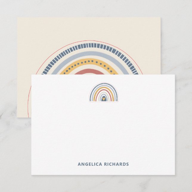 Soft Neutral Boho Rainbow Heart Card (Front/Back)