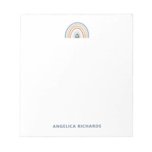 Soft Neutral Boho Rainbow Heart Notepad