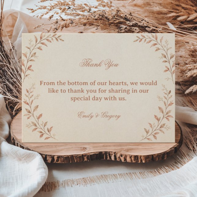 Soft Neutral Botanical Thank You Card (Creator Uploaded)