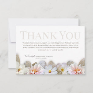 Soft Neutral Floral Funeral Thank You Card