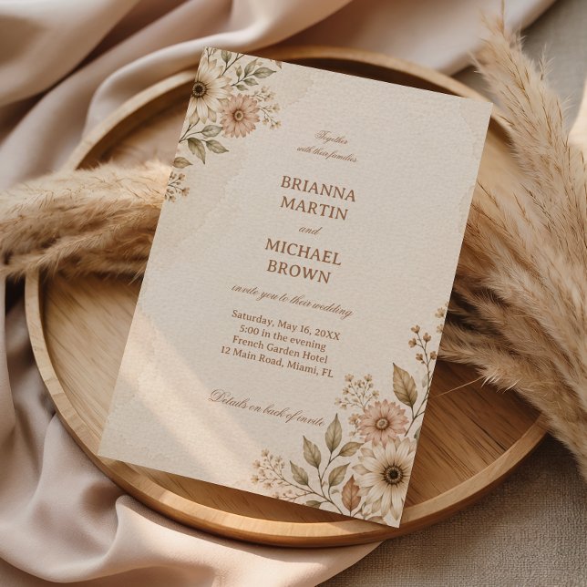 Soft Neutral Floral Save The Date (Creator Uploaded)