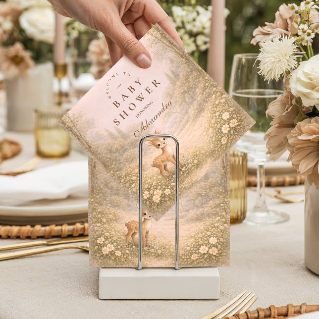 Soft Neutral Forest Critters Baby Shower Napkin (Creator Uploaded)