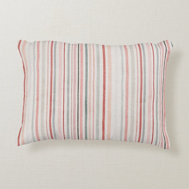 Soft Neutral Stripe Accent Pillow (Back)
